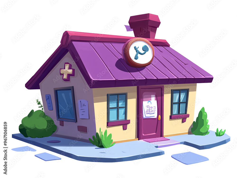 cartoon building with a clock on the roof cartoon building with a clock on the roof