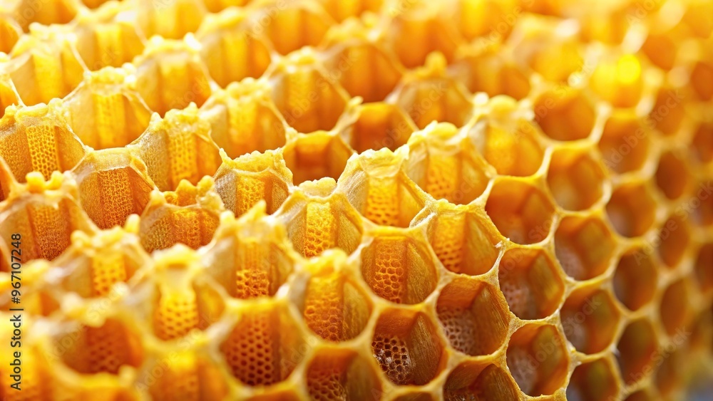 Yellow beeswax honeycombs filled with honey Yellow beeswax honeycombs filled with honey