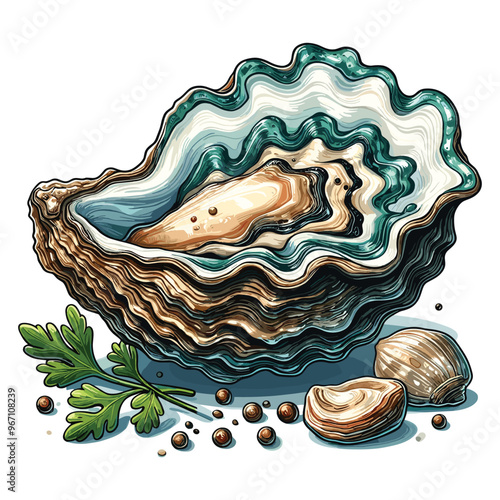 Cute Oyster Vector Cartoon illustration