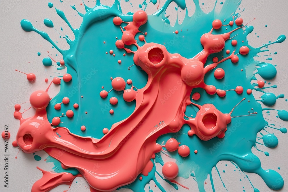 Luminous Turquoise Coral Acrylic Oil Paint Splash Guide Luminous Turquoise Coral Acrylic Oil Paint Splash Guide