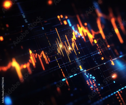 Wallpaper Mural Abstract digital visualization of data signals in vibrant colors, ideal for technology and communication themes. Torontodigital.ca