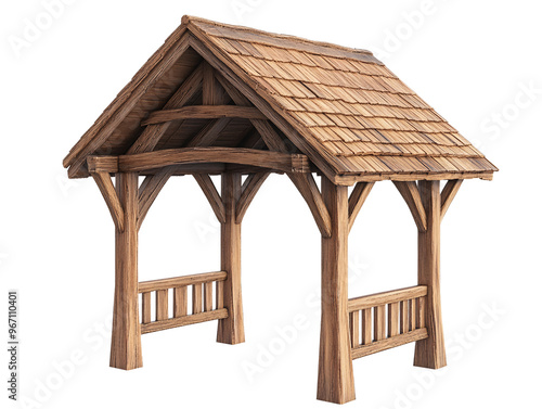 a wooden structure with a roof photo