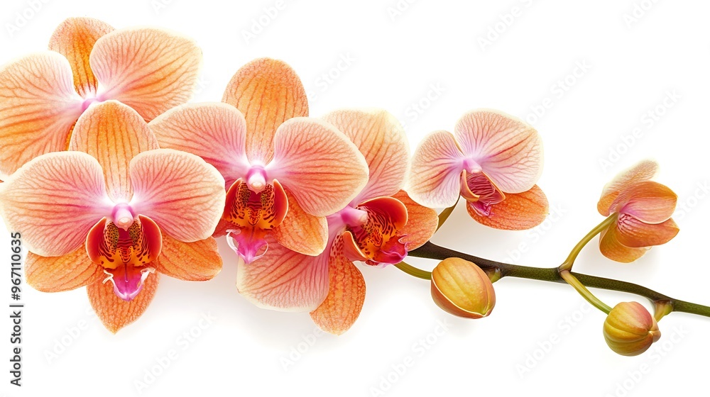 Pink Orchid Flowers on a White Background Pink Orchid Flowers on a White Background