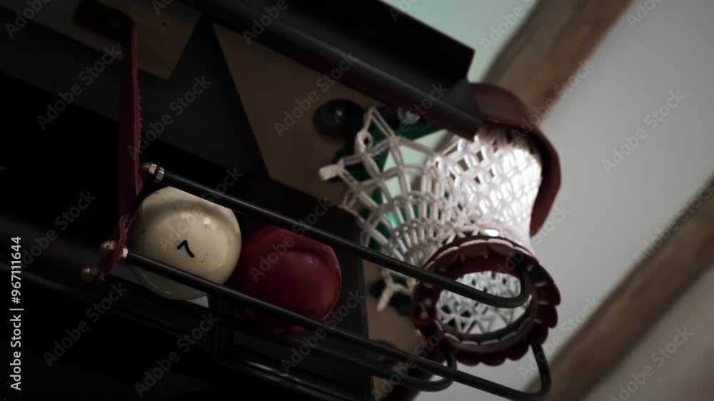 Playing Russian billiards. A red ball goes into the corner pocket. A successful shot close up. Pastime playing sport game hobby. Low angle of view. Slow motion. 4K Playing Russian billiards. A red ball goes into the corner pocket. A successful shot close up. Pastime playing sport game hobby. Low angle of view. Slow motion. 4K