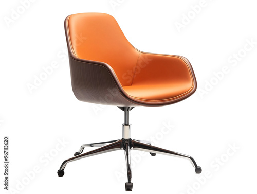 an orange and brown chair photo