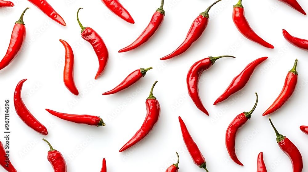 Red Hot Chili Peppers on White Background Red Hot Chili Peppers on White Background