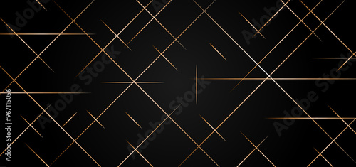 Random geometric line pattern on a black backdrop background. Random line low poly pattern. abstract seamless line vector. Random chaotic lines abstract geometric patterns of modern design.