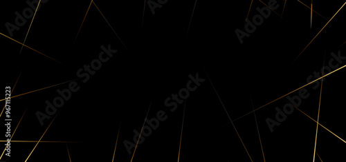 Random geometric line pattern on a black backdrop background. Random line low poly pattern. abstract seamless line vector. Random chaotic lines abstract geometric patterns of modern design.