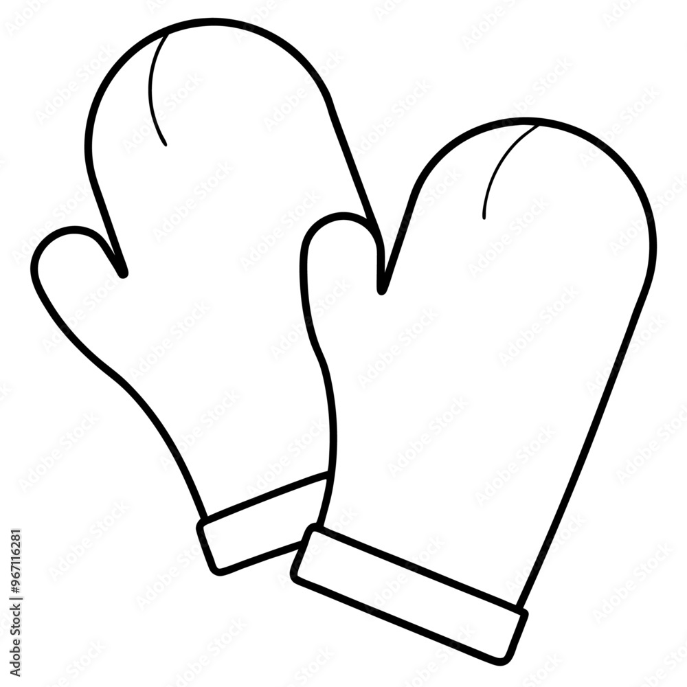 oven mitts outline coloring book page line art illustration digital drawing oven mitts outline coloring book page line art illustration digital drawing