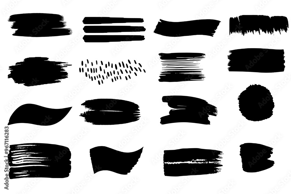 Set of black hand drawn backgrounds and brush strokes. Monochrome brushstroke. Set of black hand drawn backgrounds and brush strokes. Monochrome brushstroke.