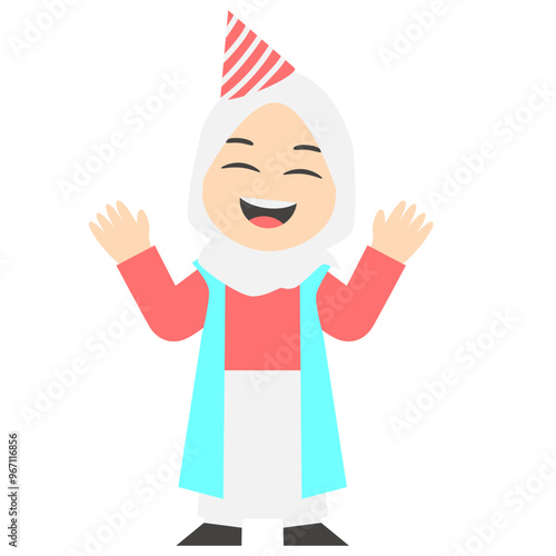 Birthday Girl Wearing Headscarf