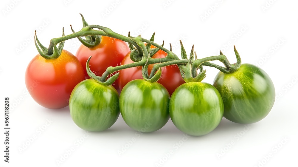 Branch of Ripe and Green Tomatoes Branch of Ripe and Green Tomatoes