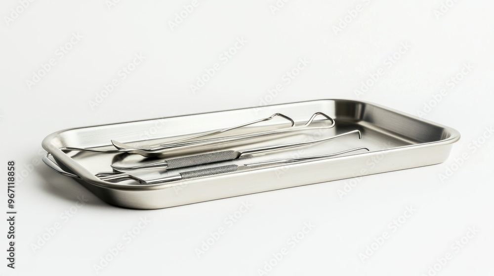 Stainless Steel Tray with Dental Instruments Stainless Steel Tray with Dental Instruments