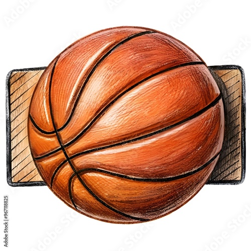 A hand drawn illustration of a basketball. perfect for creating designs for sports themed projects. branding. social media posts. and more. photo