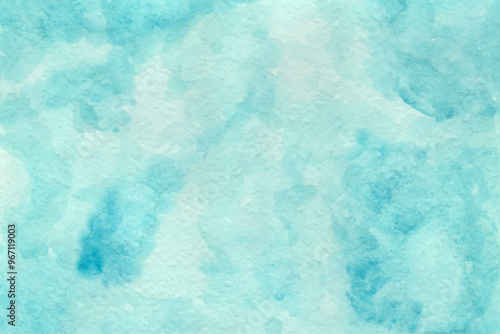 Sky blue Aquarelle paint paper textured canvas element, hand drawn watercolor illustration, painting soft blue textured on wet white paper, Light sky blue brush painted watercolor background.