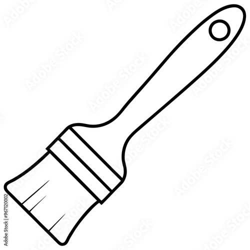 paintbrush outline coloring book page line art illustration digital drawing