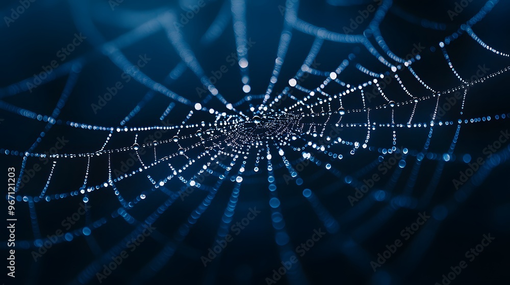 Dew Drops On Spider Web Closeup Macro Photography Dew Drops On Spider Web Closeup Macro Photography