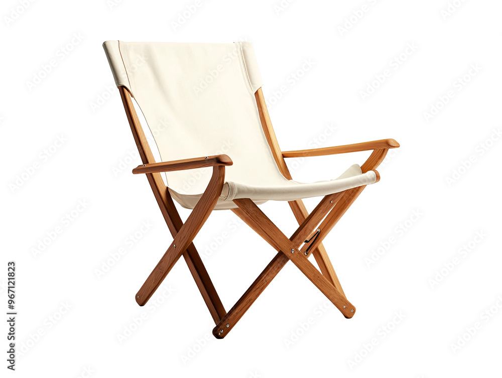 a white folding chair with wooden legs a white folding chair with wooden legs
