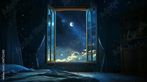 Nighttime View from a Window