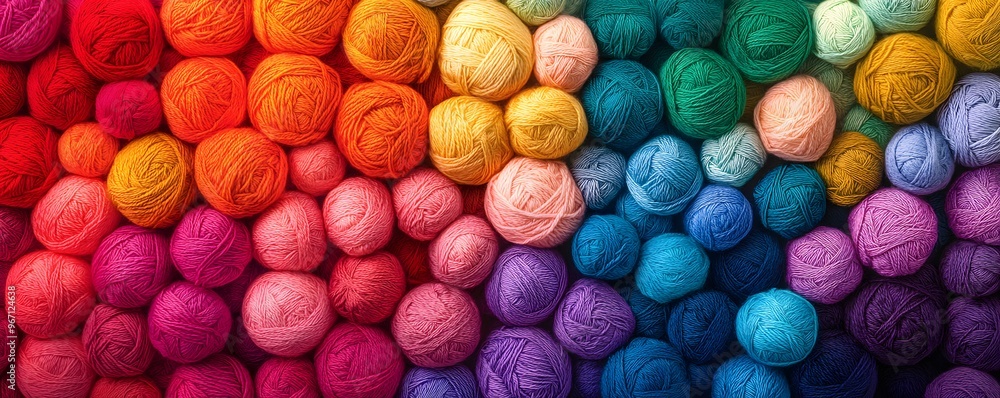 Colorful Yarn Balls Rainbow Spectrum Knitting Craft Colorful Yarn Balls Rainbow Spectrum Knitting Craft