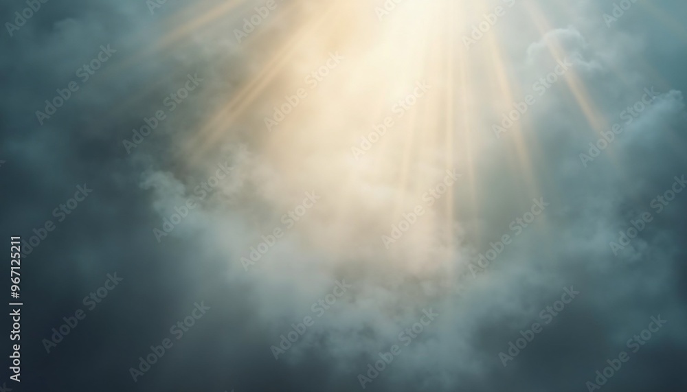 Naklejka premium soft light beams creating an ethereal blue-gray smoke effect