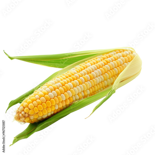 Wallpaper Mural Freshly harvested corn on the cob with husks, showcasing vibrant yellow kernels in a bright setting Torontodigital.ca