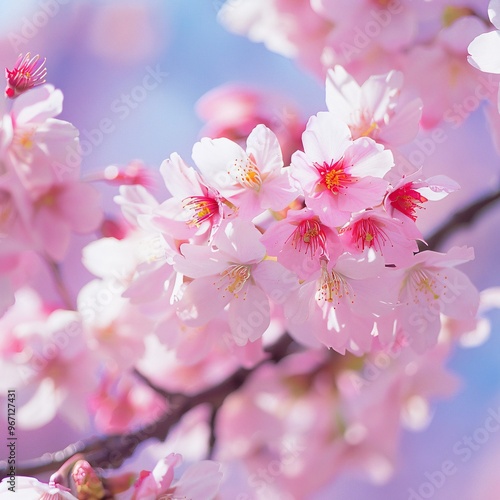 133. Cherry blossoms in full bloom frame background