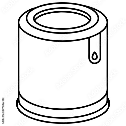 paint can outline coloring book page line art illustration digital drawing