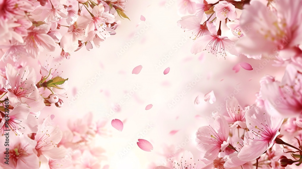 134. Stunning frame background featuring cherry blossoms in full bloom, with delicate pink petals creating a beautiful and serene border 134. Stunning frame background featuring cherry blossoms in full bloom, with delicate pink petals creating a beautiful and serene border
