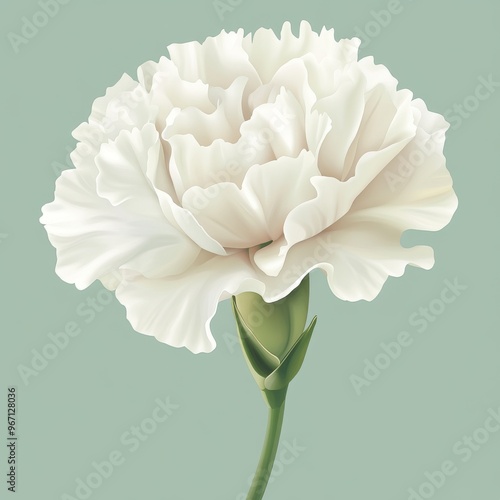 vector graphic of a white carnation flower