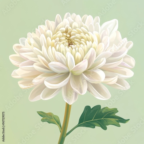 vector graphic of a white chrysanthemum flower