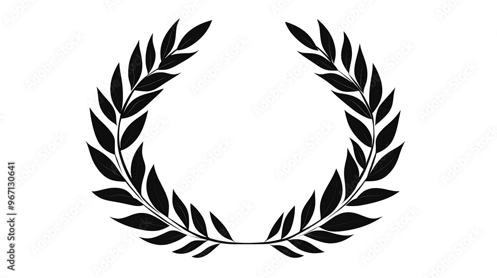 Black and White Laurel Wreath Black and White Laurel Wreath