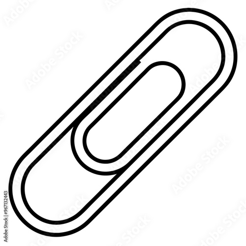 paperclip outline coloring book page line art illustration digital drawing