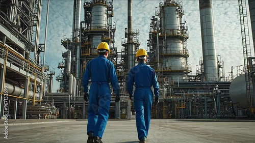 Professional engineer working in a petroleum refinery, Oil refinery and gas processing plant