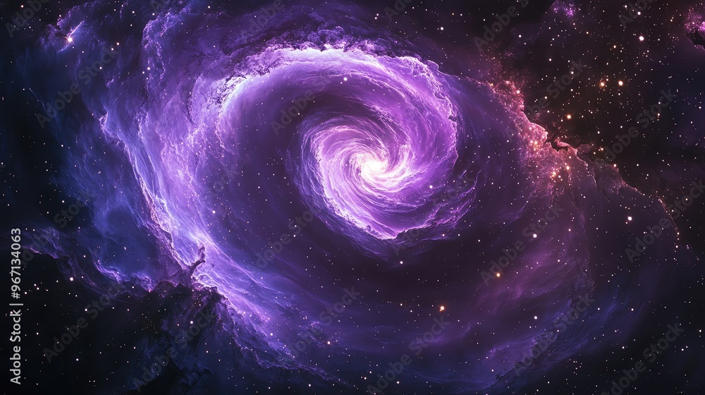 A stunning spiral galaxy showcasing vibrant purple hues and twinkling stars, perfect for cosmic inspiration and celestial themes. A stunning spiral galaxy showcasing vibrant purple hues and twinkling stars, perfect for cosmic inspiration and celestial themes.