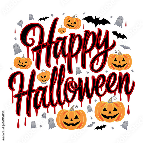 Happy Halloween lettering design