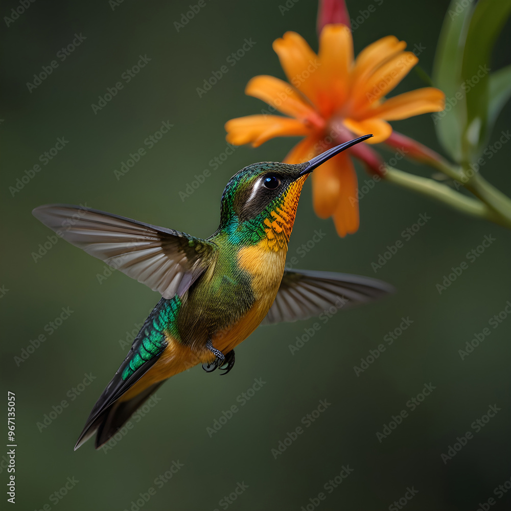 Fototapeta premium Hummingbird Longtailed Sylph Aglaiocercus