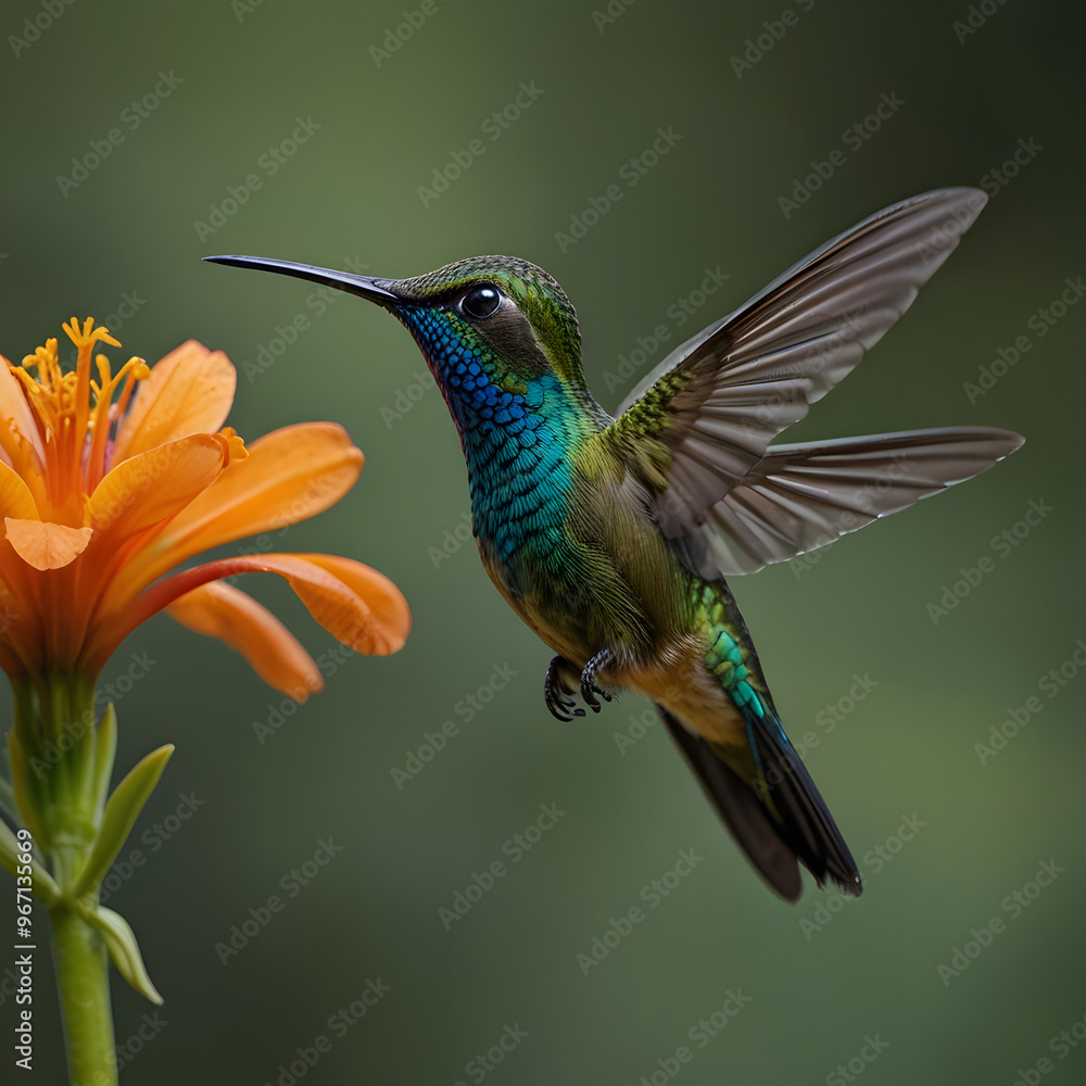 Hummingbird Longtailed Sylph Aglaiocercus Hummingbird Longtailed Sylph Aglaiocercus