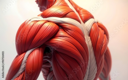 Deltoid Muscle with Detailed Fiber Structure in Human Shoulder photo