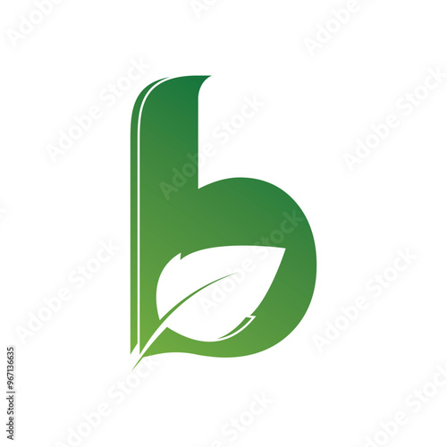 Letter Initial B Leaf Logo vector Design