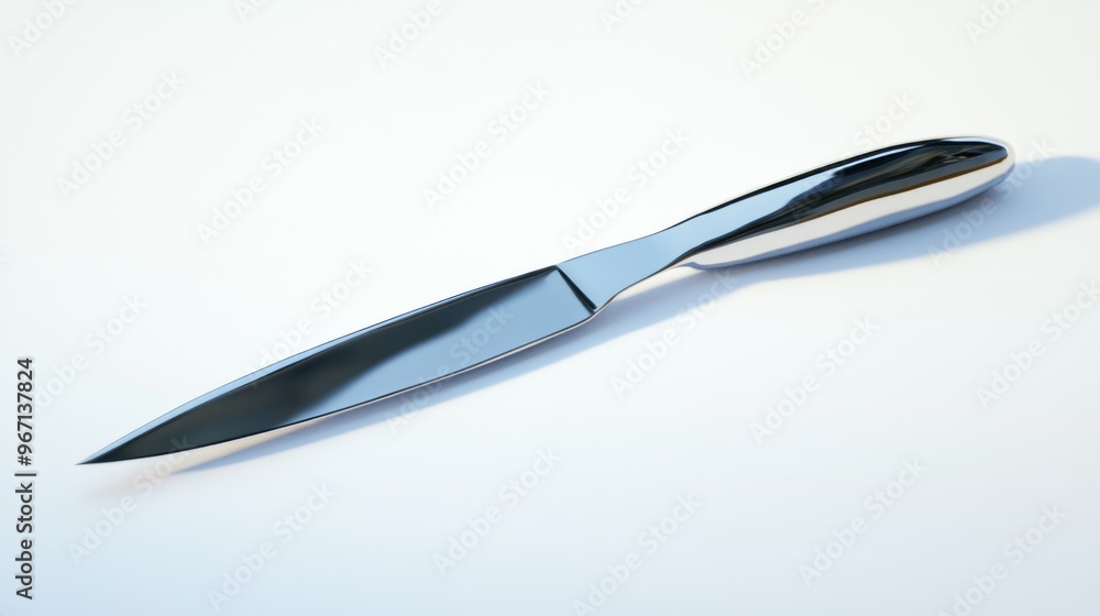 Shiny Surgical Scalpel on White Background Shiny Surgical Scalpel on White Background