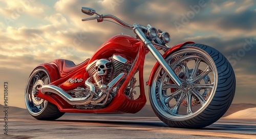 Red Custom Motorcycle Showcase