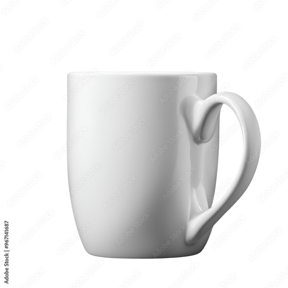 Objects BG remove - a white mug, front view, studio photo Objects BG remove - a white mug, front view, studio photo