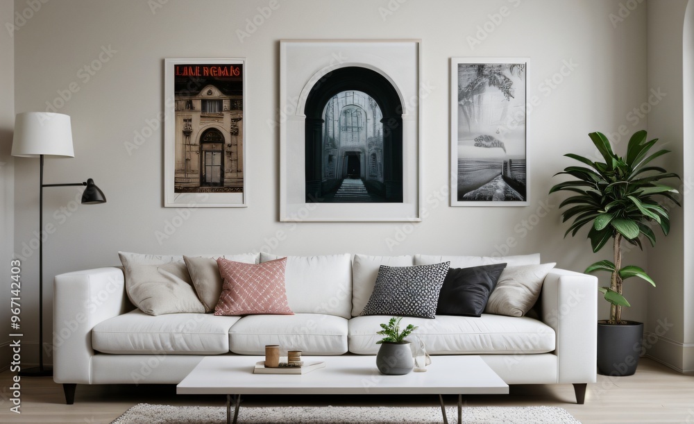 Fototapeta premium Modern luxury living room with elegant decor and minimalistic design..