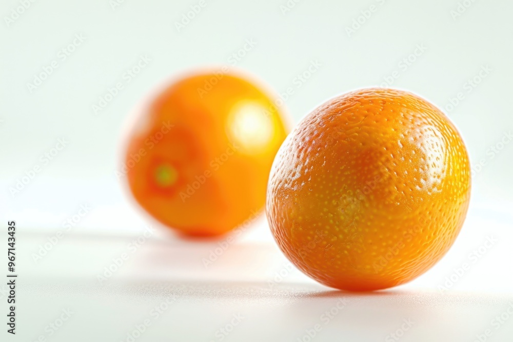 A pair of fresh oranges placed together on a table A pair of fresh oranges placed together on a table