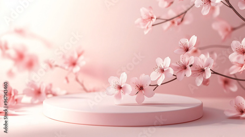 Product display flower elements display table background