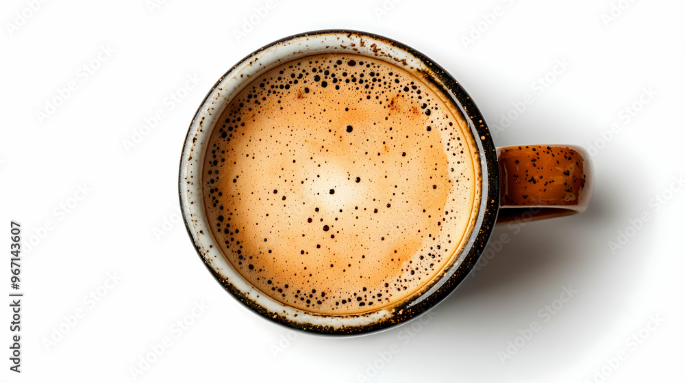 Top View of Freshly Brewed Coffee Cup with Foam Top View of Freshly Brewed Coffee Cup with Foam