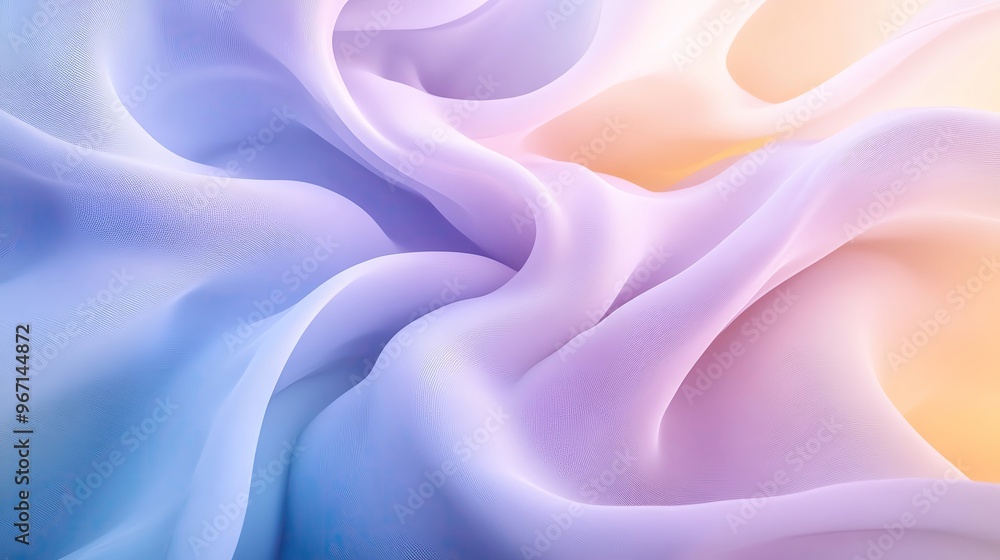Obraz premium Elegant silk fabric wave in soft pastel colors, perfect for background designs and artistic displays.