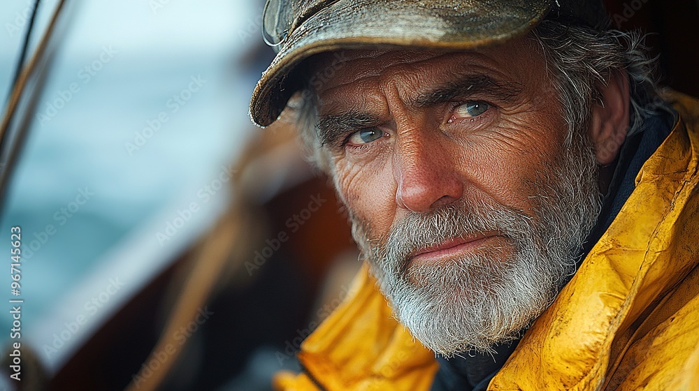 Close-up Portrait of a Rugged Fisherman Close-up Portrait of a Rugged Fisherman