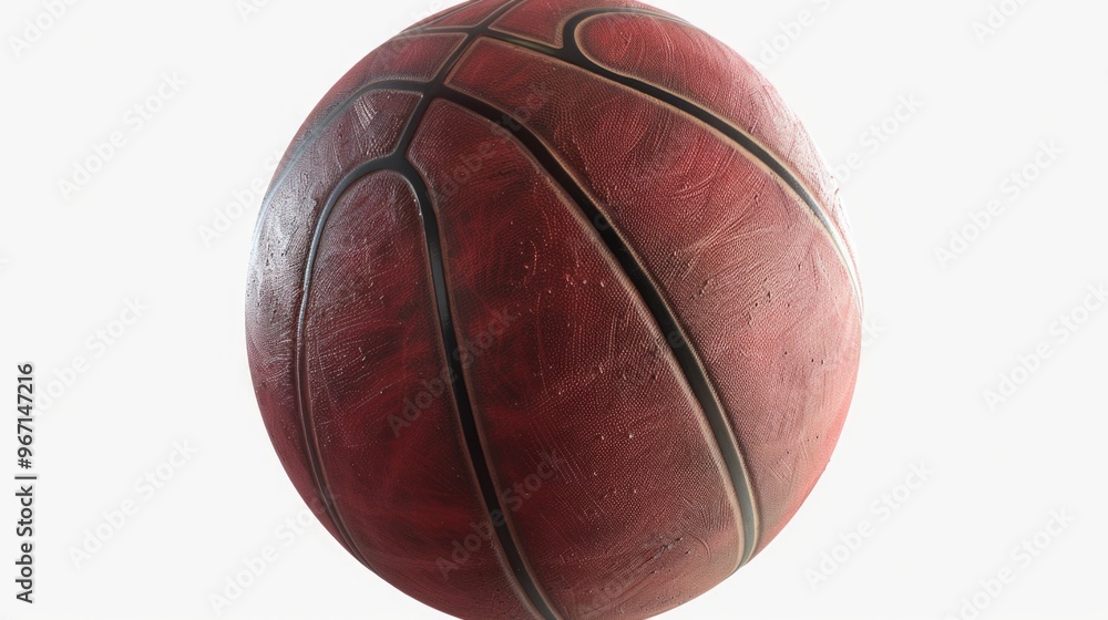 Fototapeta premium A close-up of a red and black basketball ball on a white surface